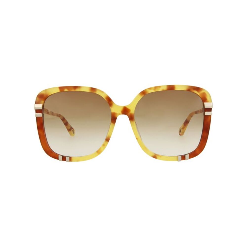 Chloé Square-Frame Bio Acetate Sunglasses Brown Womens